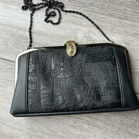 Japan Brand Faux Leather Egyptians Art Chain Clutch Shoulder Bag - Picture 2 of 15